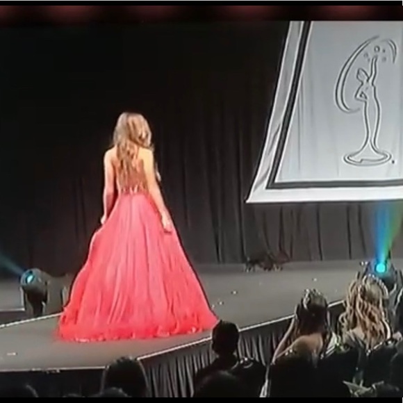 SALE!!! CORAL Jovani COUTURE Ball Gown from Henri's - Picture 9 of 17